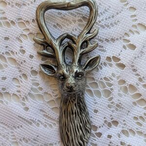 Silver Deer Head Wall Decor